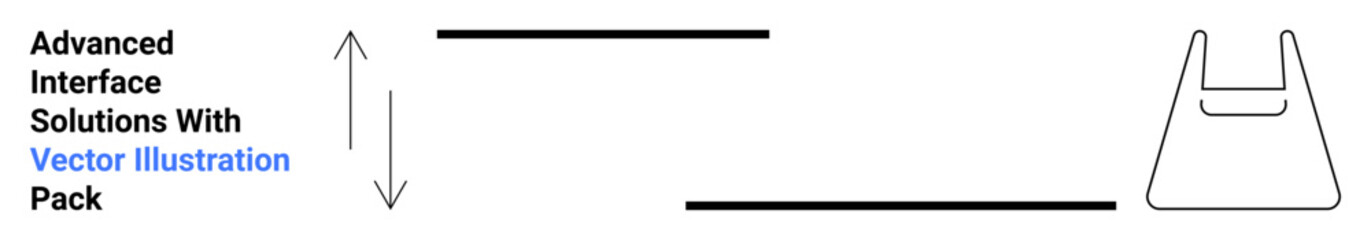 Simplistic interface design combining directional arrows, horizontal lines, and a shopping bag icon. Ideal for UIUX layouts, e-commerce, web navigation, product design, minimal visuals, infographics