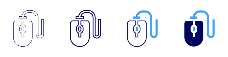 Mouse repair icon in 4 different styles. Thin Line, Line, Bold Line, Duotone. Duotone style. Editable stroke