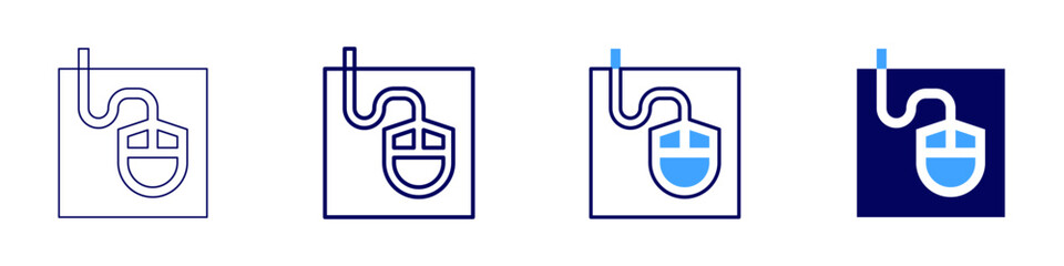 Fototapeta premium Mouse storage icon in 4 different styles. Thin Line, Line, Bold Line, Duotone. Duotone style. Editable stroke