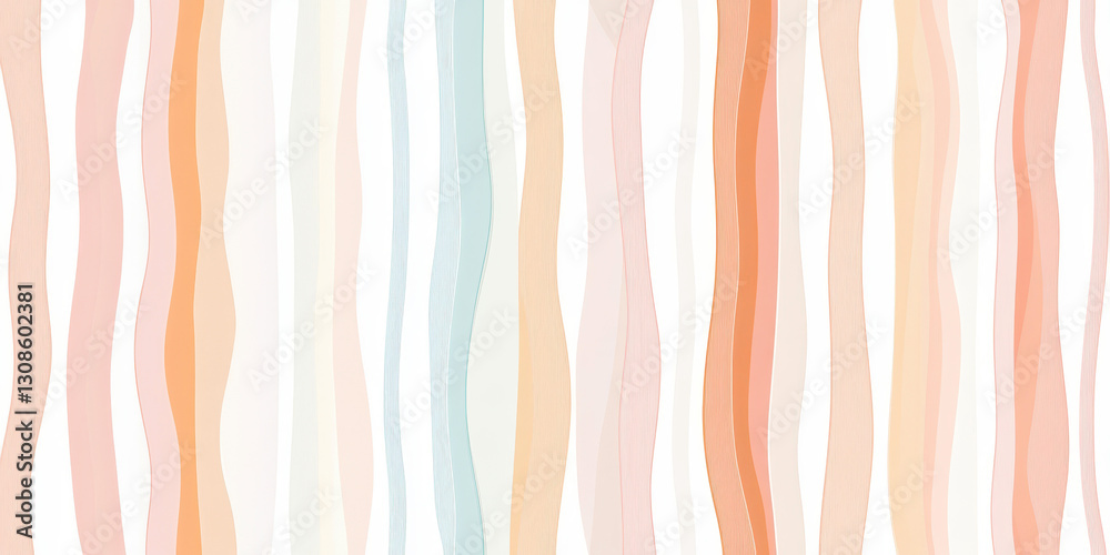 Canvas Prints groovy abstract wavy pattern in shades of peach and orange