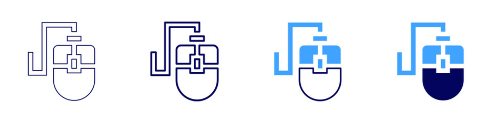 Scroll feedback icon in 4 different styles. Thin Line, Line, Bold Line, Duotone. Duotone style. Editable stroke