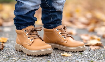 toddlers wearing leather mocassins, Generative AI