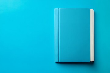 Blue book on blue background.