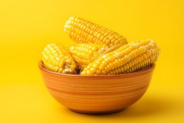 Bowl of fresh, yellow corn on the cob.