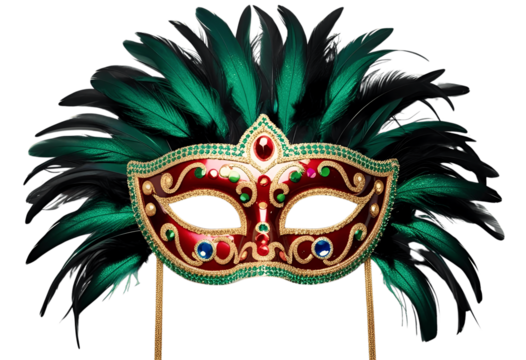 Golden Venetian Mask: Feathers & Mystery Unveiled Generative AI
