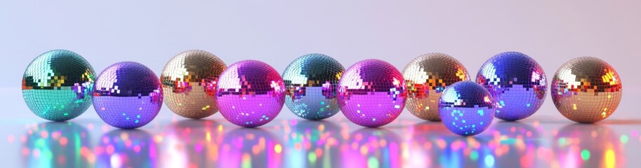 Colorful Shiny Balls on Light Background