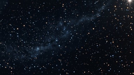 Night sky with twinkling stars and cosmic light