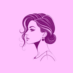 girl side view vector 