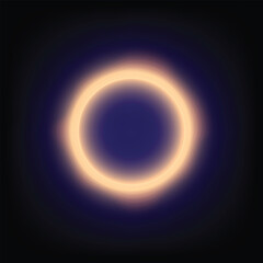 Abstract Wave Circle line and curve pattern flowing in orange color on gradient background, concept technology and music