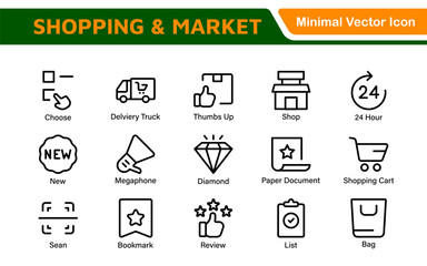Shopping Cart Icons Set. Vector Icons for Retail, Online Shopping, E-commerce, Checkout, and Shopping Experience