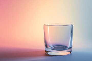 Empty glass on colorful background.