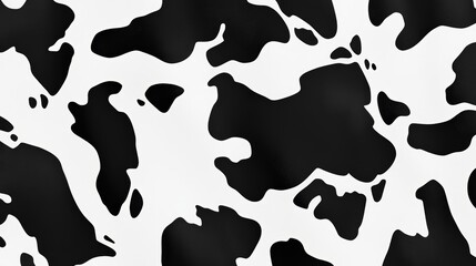 Obraz premium A crisp, modern cow-patterned wallpaper in black and white, with sharp, irregular spots creating a striking and sophisticated visual for a sleek desktop aesthetic.
