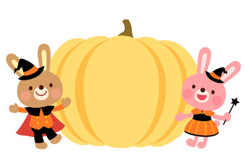 かわいいウサギ　ハロウィン　メッセージカード