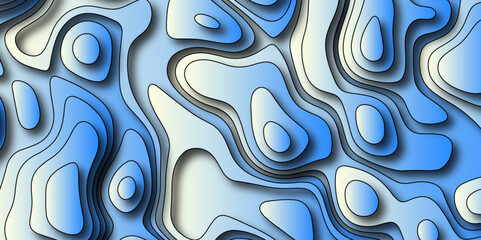 Modern background for covers, invitations, posters, banners, flyers. Abstract papercut and color multi layer gradient on vector green pattern background. Modern paper cut topography water map cover 