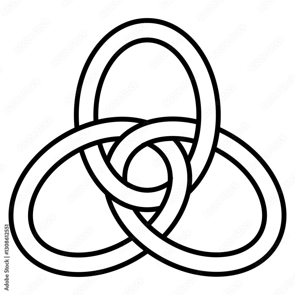 Poster Intricate Black Celtic Knot Symbolic Pattern in Simple Outline