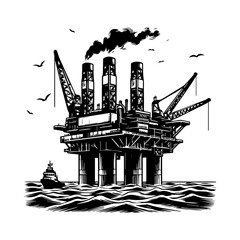 oil gas platform logo design