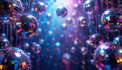 gleaming disco balls that reflect many colours  Transparent background for party decorating  By Dream Designs Loony