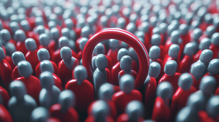 3d Magnet attracting people icon symbol. Digital social marketing, Customer attraction people with magnet, attracting followers, business strategy, subscriber counting. Recruitment concept