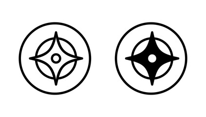 Compass icon vector. arrow compass icon sign and symbol