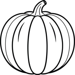 Pumpkin Outline Vector - Simple Hand-Drawn Autumn Illustration