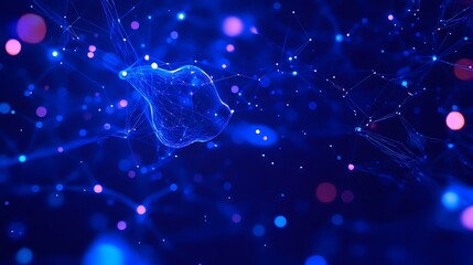This image depicts digital waves composed of blue dots of light, creating a futuristic look that is often associated with technology, data and artificial intelligence