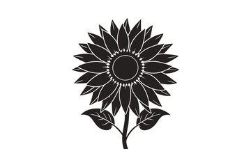 silhouette sunflower vector illustration