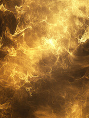 Obraz premium Golden Aura Abstract: A mesmerizing, golden abstract artwork showcasing swirling smoke, offering a sense of energy, motion, and aesthetic appeal. 