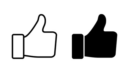 Like icon vector. Thumbs up sign and symbol. Hand like