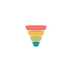 Sales funnel business icon isolated on white background