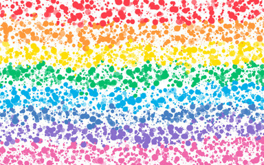 Abstract background with rainbow colors stripes. Watercolor splashes on a transparent background