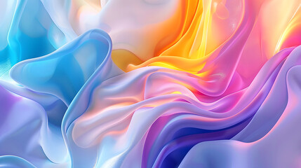 Obraz premium Abstract colorful background with flowing shapes and soft curves, blending vibrant hues in a dynamic and artistic style.