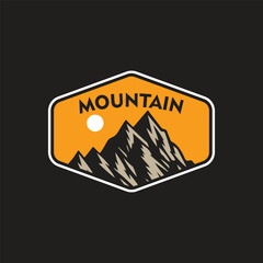 Mountain logo design inspiration, Mountain illustration, outdoor adventure . Vector graphic print for t shirt and other uses