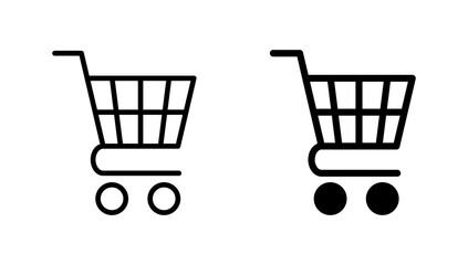 Shopping icon vector. Shopping cart sign and symbol. Trolley icon