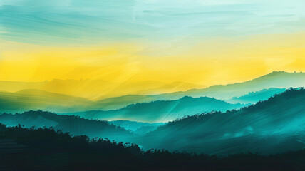 Obraz premium sunrise over mountains