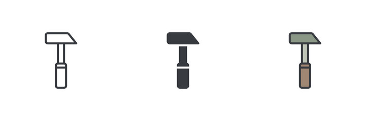 Hammer tool different style icon set