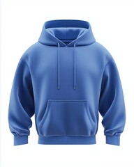 Blue Hoodie Sweatshirt Isolated on White Background