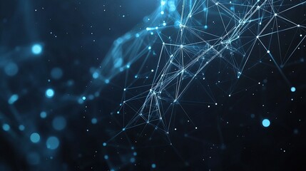 Abstract Polygonal Space with Low Poly Design and Dark Background