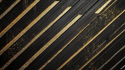 Dark Black Background with Golden Diagonal Lines and Texture