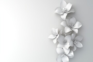 3D wedding flower decoration symbol, sleek clean design on white.