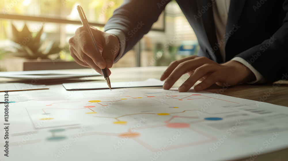 Poster business process, workflow automation with flowchart. document management system dms, enterprise con