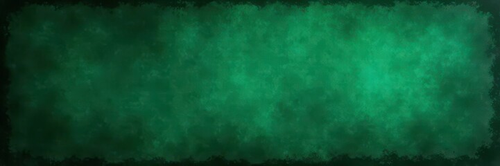 Elegant dark emerald green, vintage grunge texture with black border , worn, faded