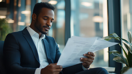 Fototapeta premium Businessman checking steps through document with a list of checkboxes ,regulation ,practices and policies ,Terms and conditions ,Examination of ethical rules ,Evaluate quality and efficiency