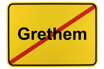 Illustration eines Ortsschildes der Gemeinde Grethem in Niedersachsen