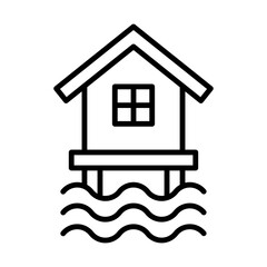 beach house resort icon vector