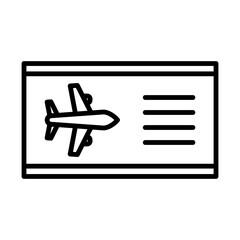 Flight pass, plane ticket icon