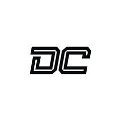 Fototapeta premium DC monogram logo design letter text name symbol monochrome logotype alphabet character simple logo
