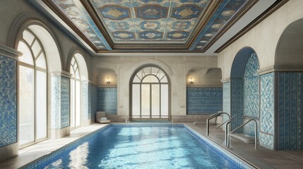 Obraz premium Luxury Indoor Pool, Elegant Interior
