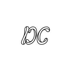 DC monogram logo design letter text name symbol monochrome logotype alphabet character simple logo