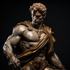 Obraz premium Hyper-realistic Golden Statue Capturing the Essence of Artistic Craftsmanship
