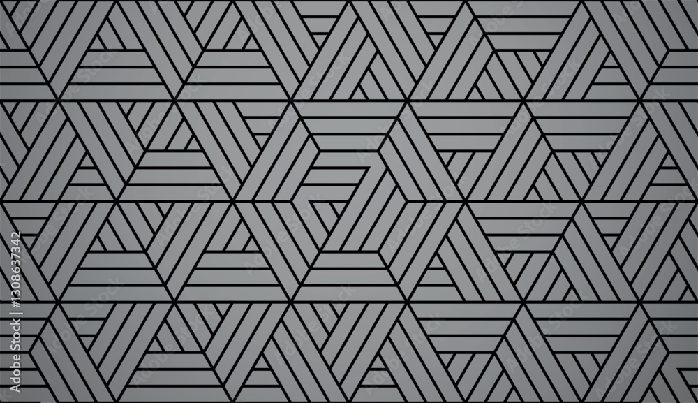 Poster abstract geometric pattern with stripes, lines. seamless vector background. gray and black ornament.